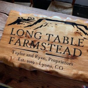 long table farmstead custom sign